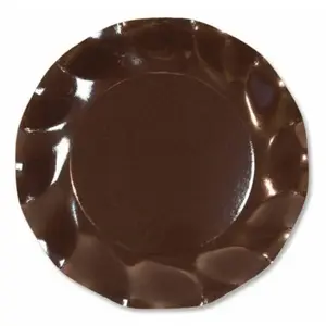 RueDeLaFete Paquet de 10 assiettes rondes 21cm Chocolat pas cher
