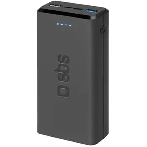 SBS Batterie Externe Powerbank 20.000 mah, USB C + 2 USB A, Noire