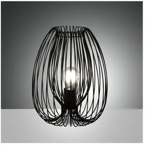FABAS LUCE Lampe de table moderne avec cage en métal camp-t - noir pas cher