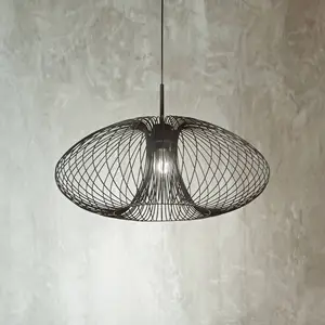 Fabas Luce Suspension Fassa, noir, Ø 60 cm, métal