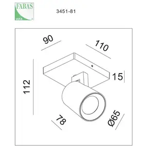 Fabas Luce Spot Modo, à 1 lampe, noir, anneaux décoratifs, GU10, alumi... pas cher