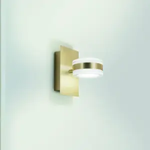 Comparateur de prix : Fabas Luce Applique murale LED Dunk, laiton, à 2 lampes, 3.000 K, méta...