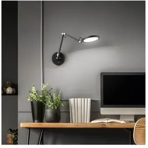Comparateur de prix : Fabas Luce Applique murale LED Regina, noir, CCT, intensité variable, ...