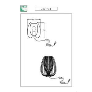 Fabas Luce Lampe à poser Camp, noir, panier en fil métallique, Ø 20 cm pas cher