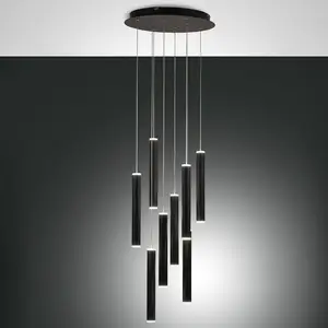 Comparateur de prix : Fabas Luce Prado Plafonnier led Cluster en verre noir
