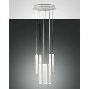 Comparateur de prix : FABAS LUCE Prado Suspension LED avec variateur, 8 sources de lumière, ...