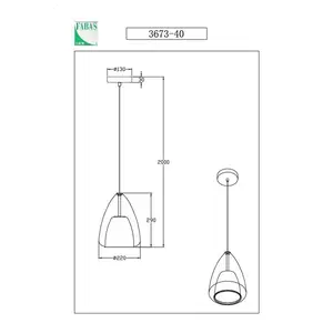 Fabas Luce Suspension Britton, à 1 lampe, gris-transparent, verre