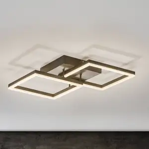Comparateur de prix : Fabas Luce Plafonnier LED Bard 45x45 cm 2 lampes, anthracite
