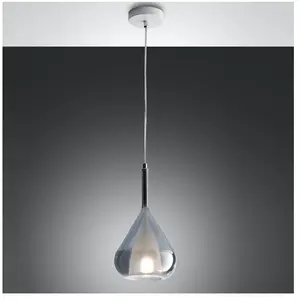 Comparateur de prix : Fabas Luce Lila Plafonnier Dome Suspension Verre Gris Transparent, E27