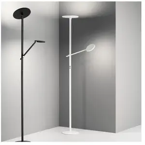Comparateur de prix : Fabas Luce Lampe sur pied LED Regina avec bras de lecture, 2 lampes, blanc
