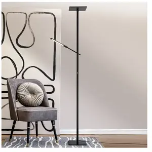 Comparateur de prix : Fabas Luce Lampe sur pied LED Ideal avec bras de lecture, noir