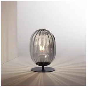 Fabas Luce Lampe à poser Infinity avec abat-jour verre arqué pas cher