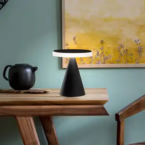 Comparateur de prix : Fabas Luce Lampe de table LED Neutra, hauteur 27 cm, noir, variateur tactile