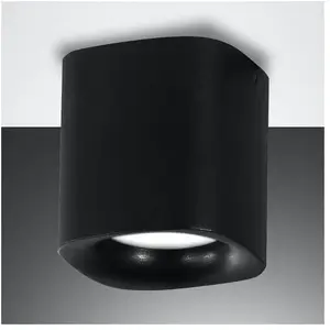 Fabas Luce Plafonnier Smooth, à 1 lampe, noir, IP44