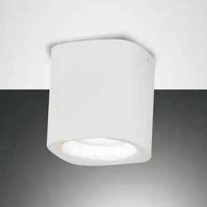 Fabas Luce Plafonnier Smooth à 1 lampe, blanc, IP44 pas cher
