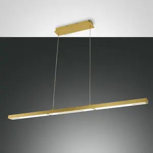 Fabas Luce Suspension LED Ling, laiton, uplight et downlight, intensit...