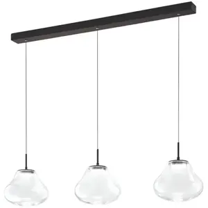 FABAS LUCE Deva Suspension LED à 3 sources lumineuses, rectangulaire, ...