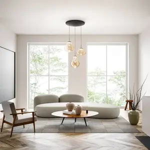 FABAS LUCE Deva Suspension LED à 3 sources lumineuses, ronde, 3774-47-...