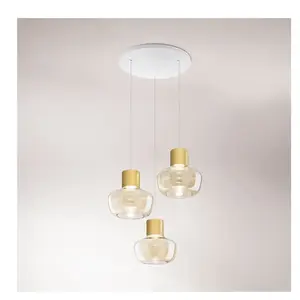 FABAS LUCE Kino Suspension LED à 3 sources lumineuses, ronde, 3767-47-... pas cher