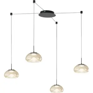 Comparateur de prix : FABAS LUCE Brena Suspension LED à 4 sources lumineuses, ronde, 3755-49...