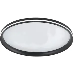 Comparateur de prix : Fabas Luce Plafonnier LED Isy, noir, Ø 55 cm, métal, CCT, à intensité ...
