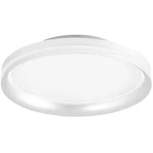 Comparateur de prix : Fabas Luce Plafonnier LED Isy, blanc, Ø 35 cm, métal, CCT, à intensité...