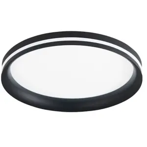 Comparateur de prix : Isy - Plafonnier LED Fabas Luce Aluminium - LED intégrée 52W IP20 Noir