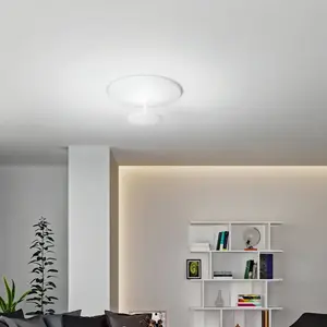 Comparateur de prix : Fabas Luce Plafonnier LED Conrad, blanc, Ø 50 cm, métal, à intensité v...