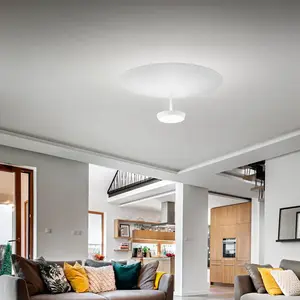 Comparateur de prix : Fabas Luce Plafonnier LED Yuko, blanc, métal, 23 cm de haut, à intensi...