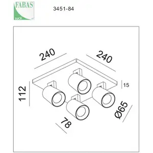 Comparateur de prix : 3451-84-102 FABAS LUCE 3451-84-102 Spot à 4 ampoules Blanc