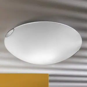 Fabas 2385-65-102 Plafonnier E27 60w Nickel Mat Verrerie Satinée pas cher