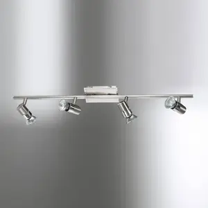 Comparateur de prix : fabas 2554-80-178 spot gu10 4 x 50w nickel satiné / chrome