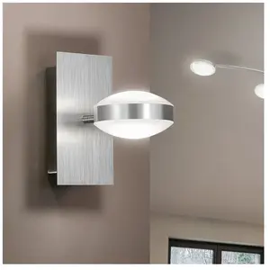 Fabas Luce Applique murale LED Up & Down en verre nickel satiné pas cher