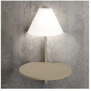 Comparateur de prix : FABAS LUCE Applique Murale LED Intégrée Tourterelle / Verre Beige