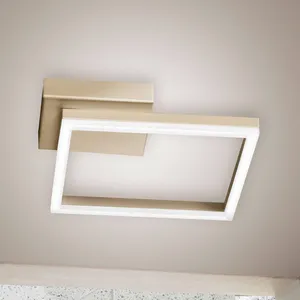 Comparateur de prix : Fabas Luce Plafonnier LED Bard, 27x27 cm, finition dorée mate