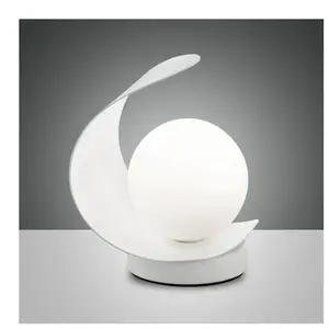FABAS LUCE Lampe de table moderne à led avec abat-jour en verre sphérique adria-t - blanc pas cher