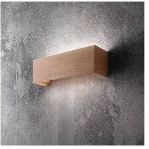 Comparateur de prix : Fabas Luce Badia Applique LED Up & Down Verre Chêne