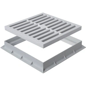 Grille de sol polypropylène 534 x 534 mm avec cadre 550 x 550 mm - Gri...Vendu paramazon