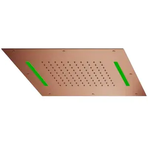 Mariner Douche de tête avec effet pluie en acier inoxydable avec éclairage, pour montage au plafond, WLS3710-RS,Vendu parreuter