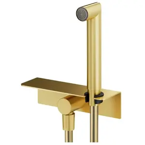 Mariner Kit de douche avec raccord mural coudé, tablette et support douchette intégré, WLS3002-OB,Vendu parreuter