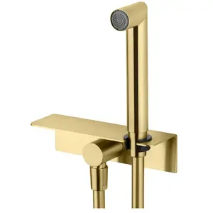 Mariner Kit de douche avec raccord mural coudé, tablette et support douchette intégré, WLS3002-OR,Vendu parreuter