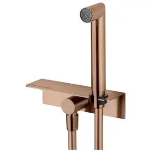Mariner Lamborghini Set de douche en acier inoxydable avec raccord mural coudé, tablette de douche et support de douchette intégré, WLS3002-PRSTL, pas cher
