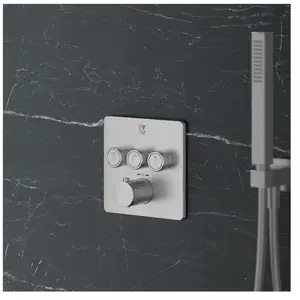 Mariner Eden edge Mitigeur thermostatique pour 3 sorties, carré, EDE2903-CS, pas cher