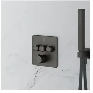 Mariner Eden edge Mitigeur thermostatique pour 3 sorties, carré, EDE2903-GM, pas cher