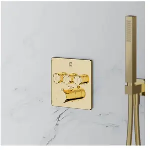 Mariner Eden edge Mitigeur thermostatique pour 3 sorties, carré, EDE2903-OR, pas cher