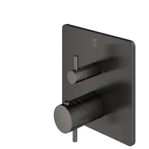 Mariner Eden coaxial edge Mitigeur thermostatique pour 3 sorties, carré, EDE2803-GM, pas cher