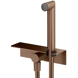 Mariner Kit de douche avec raccord mural coudé, tablette et support douchette intégré, WLS3002-PRS,