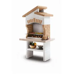PALAZZETTI Barbecue fixe charbon - En pierre blanche - 68x40cm - TUPAI  pas cher