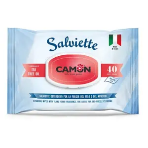 Camon lingettes humides soin du pelage chien & chat 40 pcs huile d'arbre à thé chienVendu parzooplus