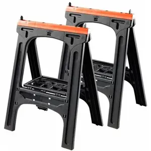 Comparateur de prix : TOOD Lot de 2 tréteaux pliants 60x10x80 cm charge maximale 200 kg